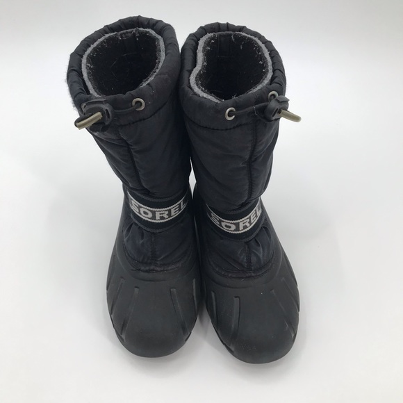 Sorel black pull-on logo boys winter boots - Picture 3 of 9